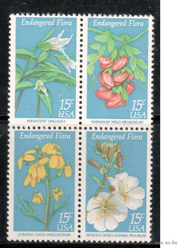 США-1979, (Мих.1386-1389) , ** , Флора, Цветы (полная серия)