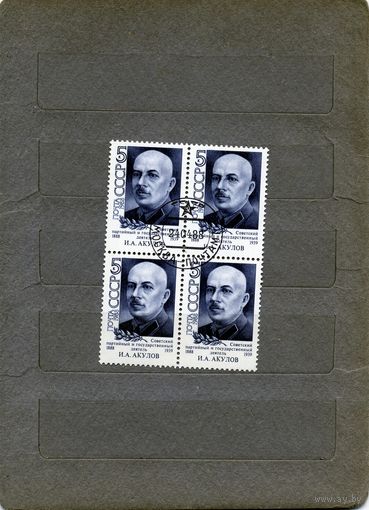 СССР, 1988,  АКУЛОВ,   серия 1м   в к/блок