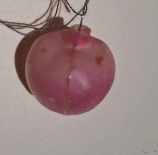 Елочная мини игрушка Яблоко( стекло)
