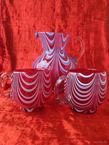 Кувшин Нёман . Комплект кувшин и два стакана Федорков