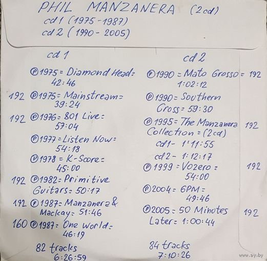 CD MP3 дискография Phil MANZANERA - 2 CD