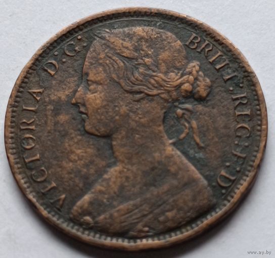Великобритания. 1 пенни 1866 года. Виктория.