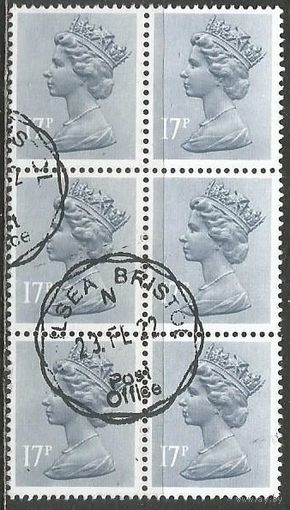 Британия. Королева Елизавета II. 1983г. Mi#948. 6 марок в сцепке.