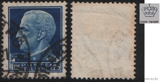 Италия 1929.04.21 (Mi)309X марка из сер.Императорская серия - 1.25L Король Витторио Эмануэле III, лицом влево (г) ВЗ тип 1 (a1-23 ТОРГ