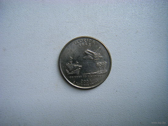 Квотер (25 центов) США 2004г. ФЛОРИДА. D.