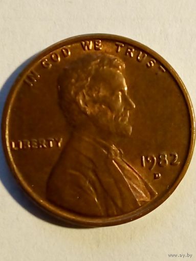 США 1 цент 1982 D