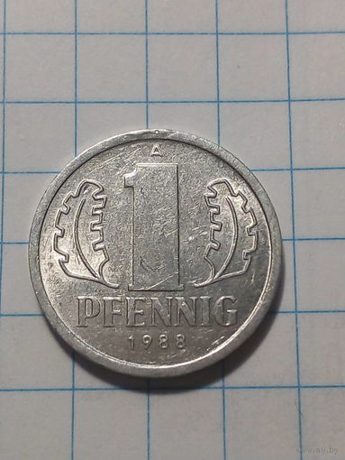 1 Пфенниги ГДР 1988 год