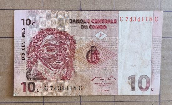 Конго (ДР) 10 сантимов 1997 г., P:82