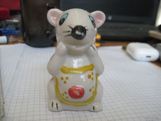 Мышь копилка фарфор 8 см с рубля!