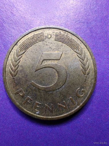 Германия ФРГ 5 пфеннигов 1983 D