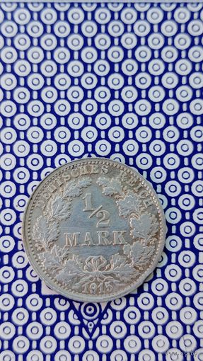 Германия 1/2 марки 1915 F