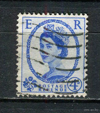Великобритания - 1958 - Королева Елизавет II 4Р - [Mi.324xX] - 1 марка. Гашеная.  (Лот 54Fe)-T25P13