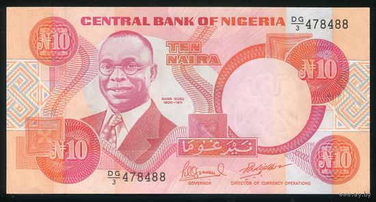 Нигерия 10 найра 1984 г. P25e(2). UNC