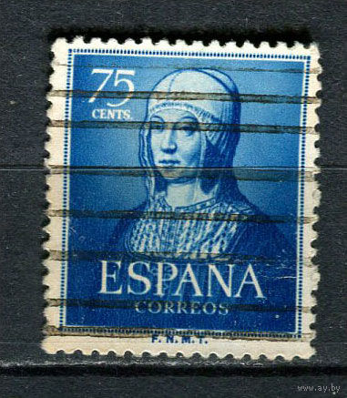 Испания - 1951 - Королева Изабелла I 75С - [Mi.990] - 1 марка. Гашеная.  (Лот 30Gi)-T2P33