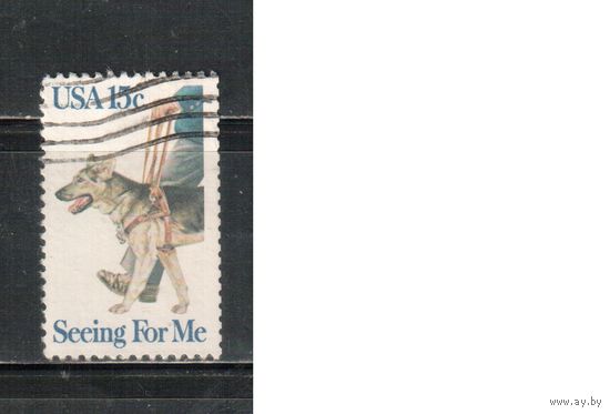 США-1979, (Мих.1390) , гаш. , Собака-поводырь (одиночка)