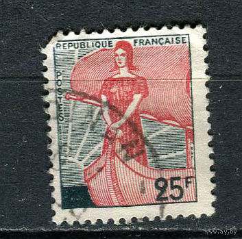 Франция - 1959 - Стандарты. Марианна в лодке - [Mi. 1259] - полная серия - 1 марка. Гашеная.  (Лот 51HJ)-T41P50