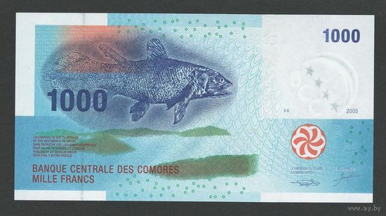 Коморские острова Коморы 1000 франков 2005 года. Тип P-16а. Состояние UNC!