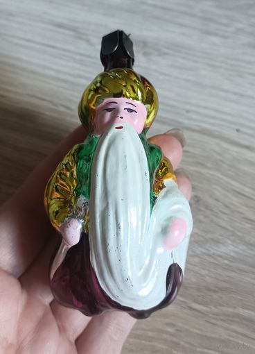Елочные игрушки, стекло, Черномор, старик Хотабыч.