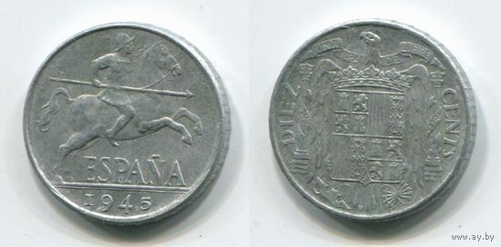 Испания. 10 сентимо (1945)