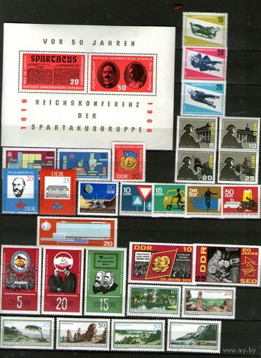 ГДР.Почти полный(без одного блока и марки!) ГОДОВОЙ КОМПЛЕКТ 1966г. ,дополненный гашеным годовым комплектом(без блоков)!