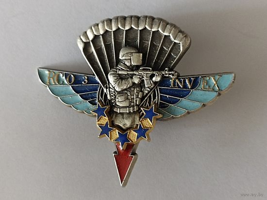 Франция - знак - ВДВ - СпН Коммандос 3 группы разведки целей 1 парашютного полка "Марин" - парашютист HALO