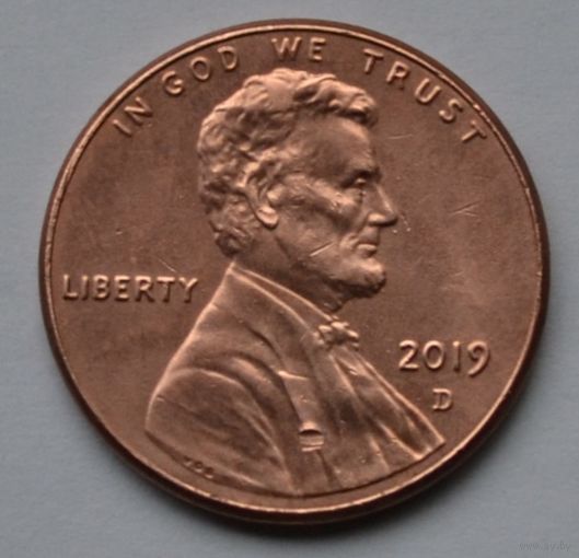 США, 1 цент 2019 г. D