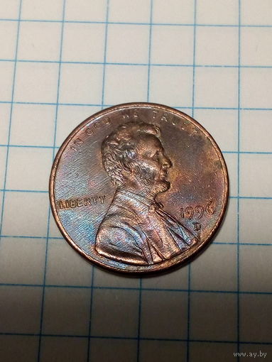 1 цент США 1996 D  год