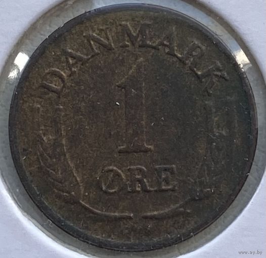 Дания 1 эре 1962 г. Бронза. В холдере