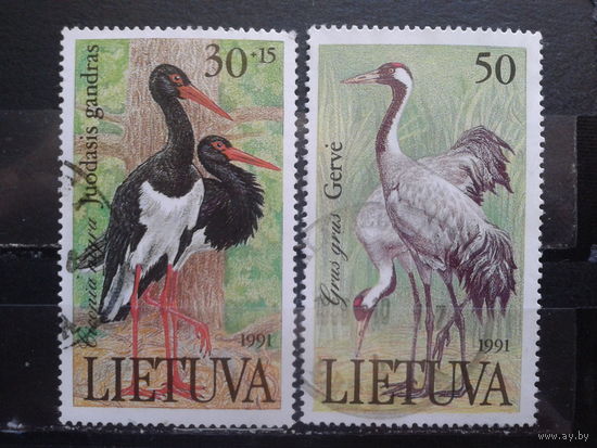 Литва 1991 Птицы из Красной книги Полная серия Михель-2,0 евро гаш