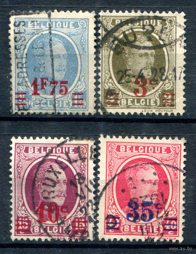 Бельгия - 1927/28г. - король Альберт I, надпечатки - 4 марки - полная серия, гашёные [Mi 223-226]. #2-Bc-36-B-1