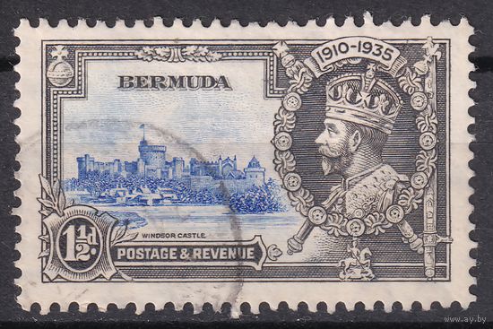 82.BrK. Великобритания. Колонии. Бермуды. Серебряный юбилей. Георг V. 1935 г. 1 1/2d. Mi.#86.