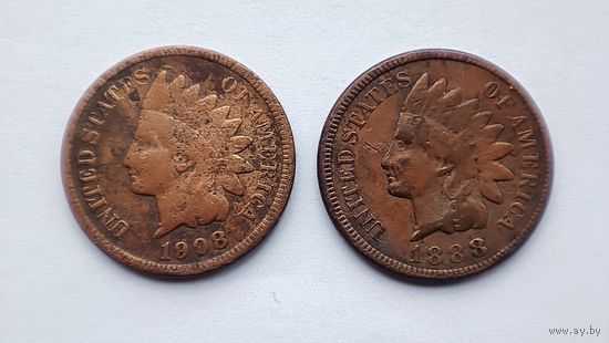 Indian Head Cent 1888 + Indian Head Cent 1908