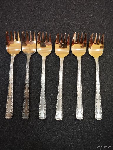 Десертные вилочки Nova, мельхиор. Таллин. СССР