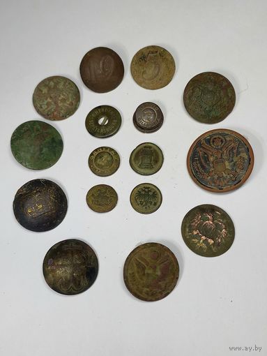 Пуговицы РИ 16 шт. С рубля, без м.ц. См. др. мои лоты