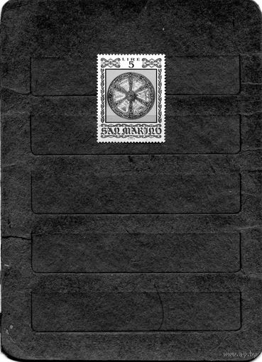 САН-МАРИНО, 1974,   РЫЦАРСКИЕ ДОСПЕХИ,  ЩИТ, 1м, чистая