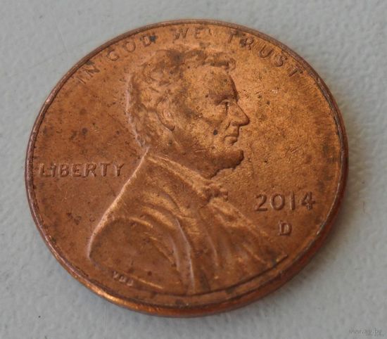 1 цент США 2014 г.в. D