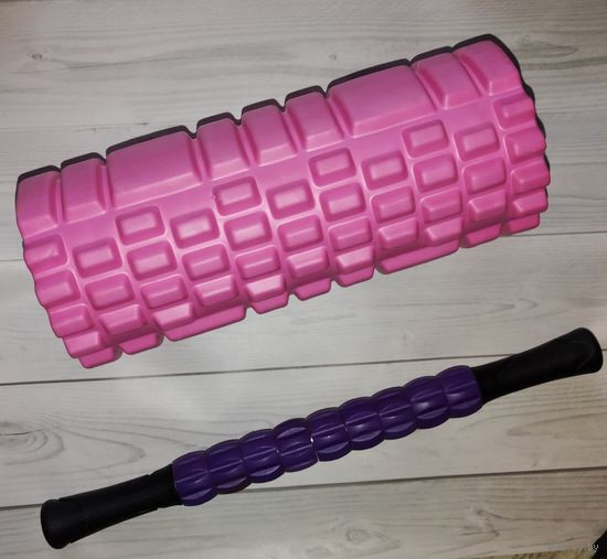 Комплект: валик для фитнеса и массажер