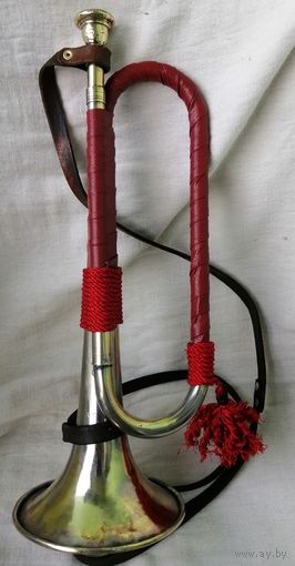 Охотничий горн, рожок с ремешком. СССР. 16.