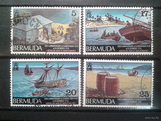 Бермуды, колония Англии, 1975. 200 лет  Порохового заговора, полная серия. Mi-2,2 евро гаш.