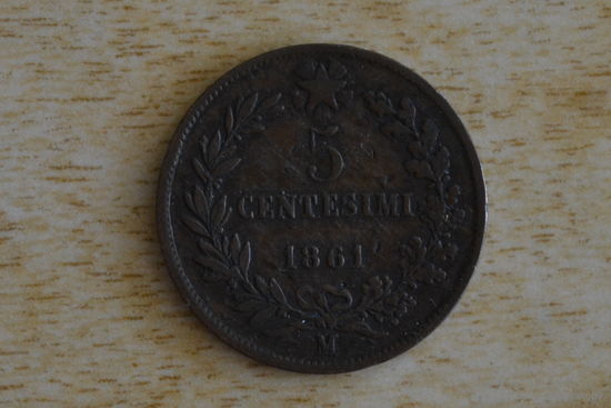 Италия 5 чентезимо 1861 М