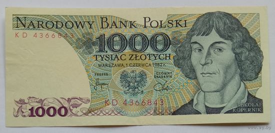 Польша 1000 Злотых 1982 Серия -KD-, XF, 405