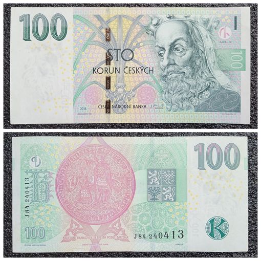 100 крон Чехия 2018 г.