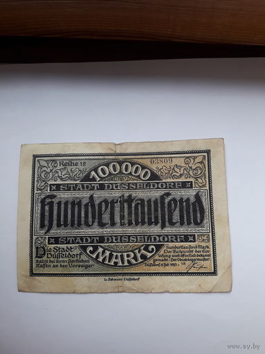 Нотгельд Дюссельдорф 100000 марок 1923