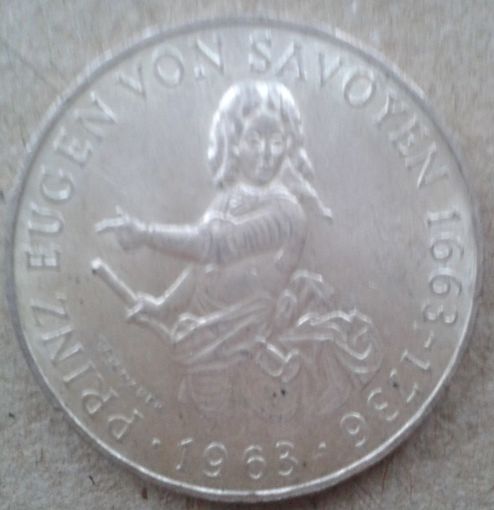 25 шилингов Явген савойски. Австрия Серебро 1963