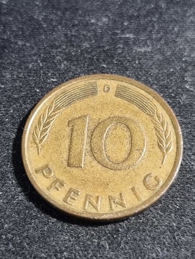 Германия 10 пфеннигов 1972 D