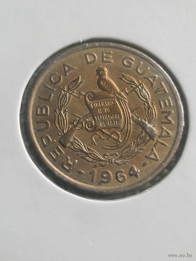 Гватемала 1 сентаво 1964 г ( последний год чекана)