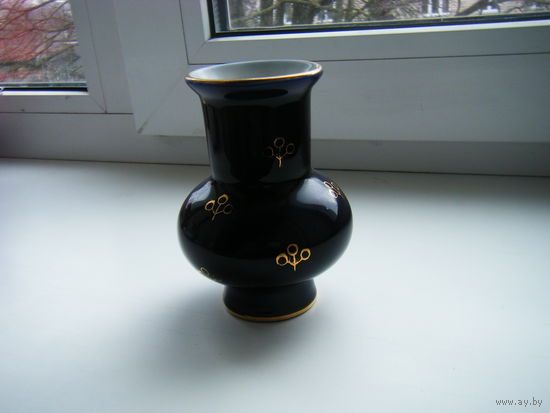 Вазочка ЛФЗ из СССР. Кобальт. Позолота.