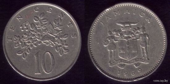 10 центов 1969 год Ямайка