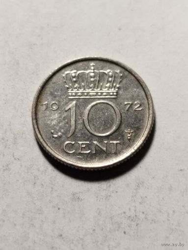 Нидерланды 10 центов 1972