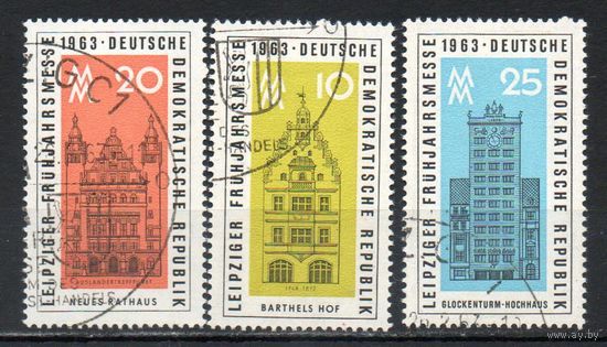 Лейпцигская ярмарка ГДР 1963 год серия из 3-х марок